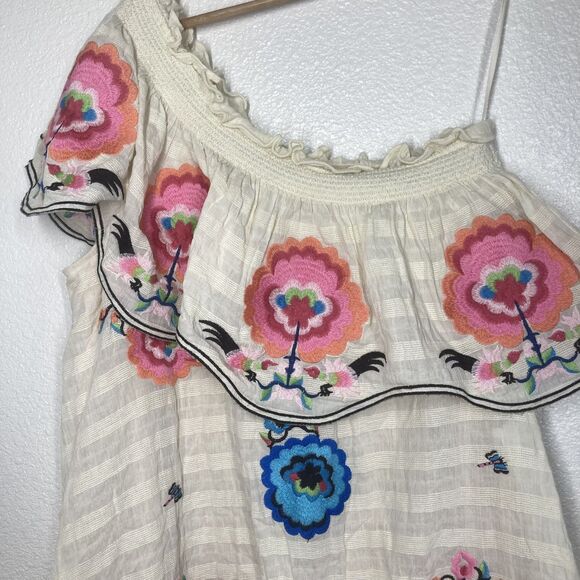 Plenty by Tracy Reese Dress Womens Small Embroidered Floral Boho Summer Pockets - Picture 11 of 16